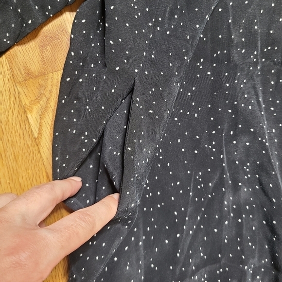 Whistles Small V Neck Cupro Polka Dot Shirt Dress - Picture 5 of 9